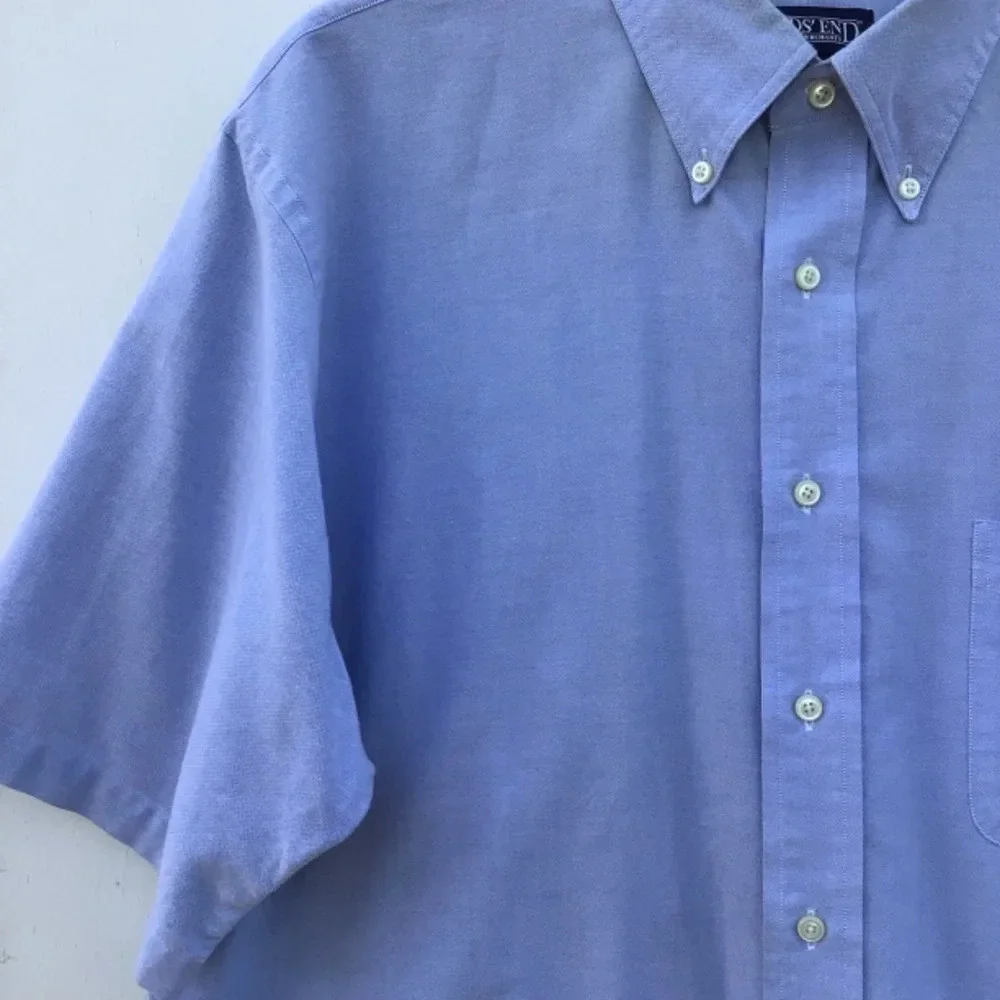 Land’s End Direct Merchants baby blue short sleeve shirt. Size17 tall.  Orig csf - Picture 3 of 6